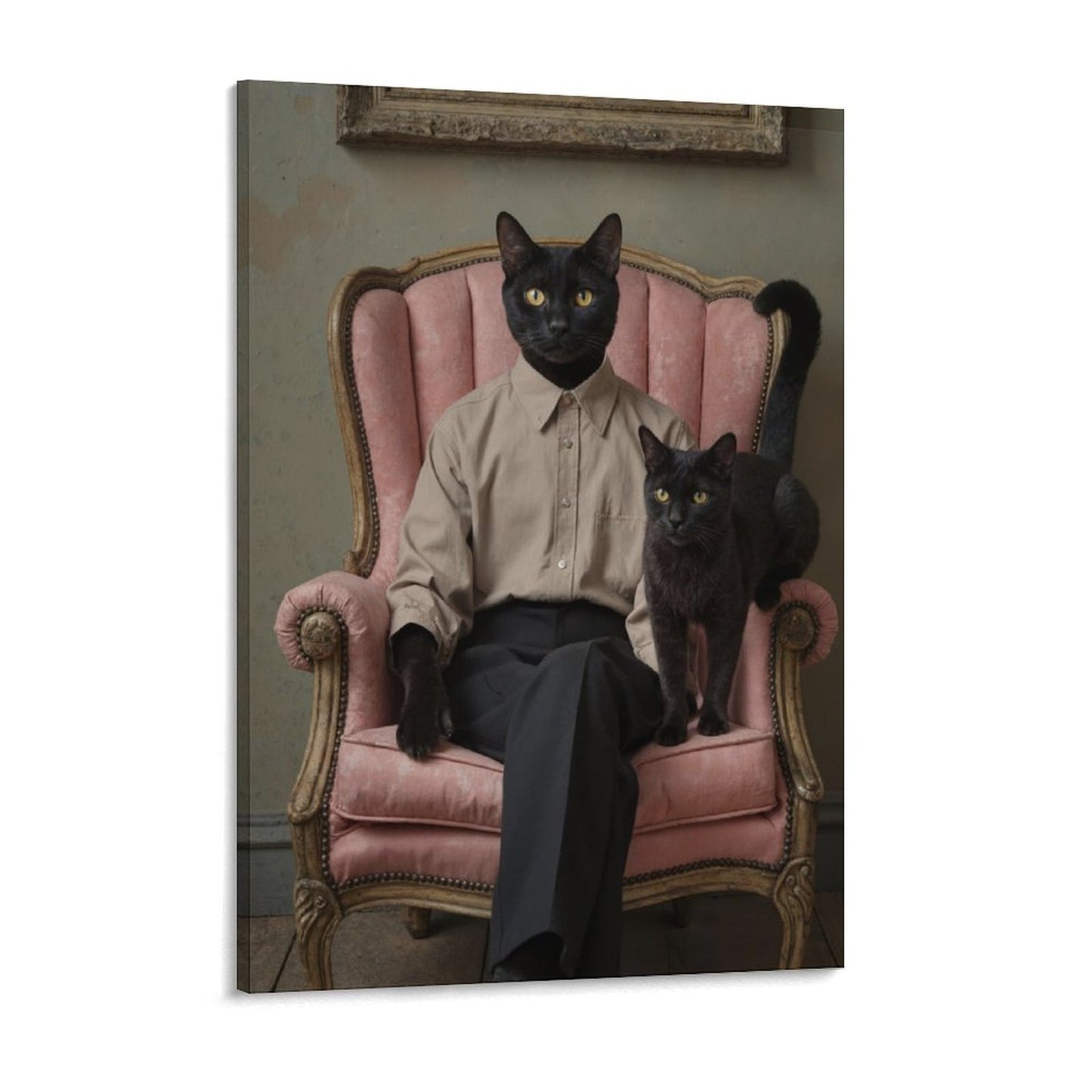 Cat & Owner - Custom Pet Portrait With Your Photo