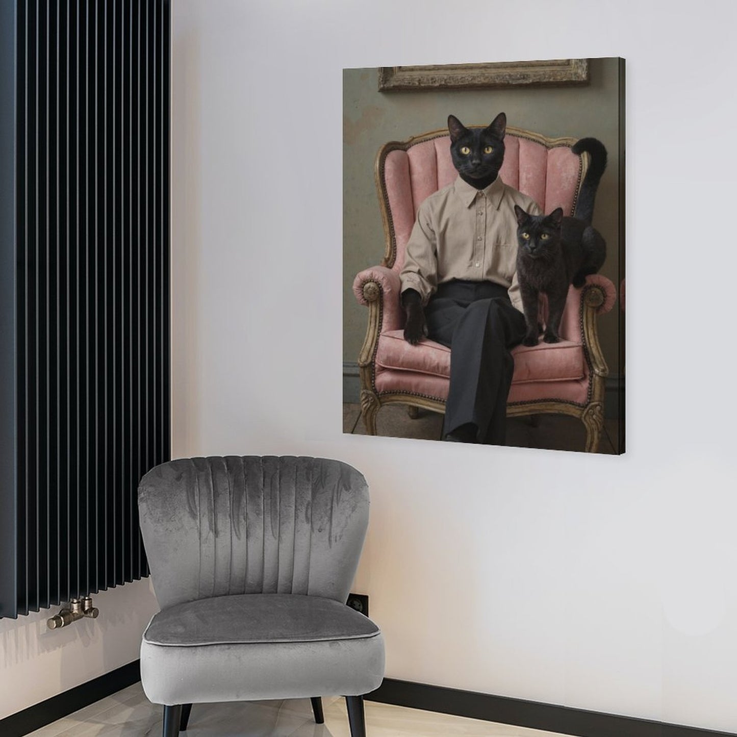 Cat & Owner - Custom Pet Portrait With Your Photo