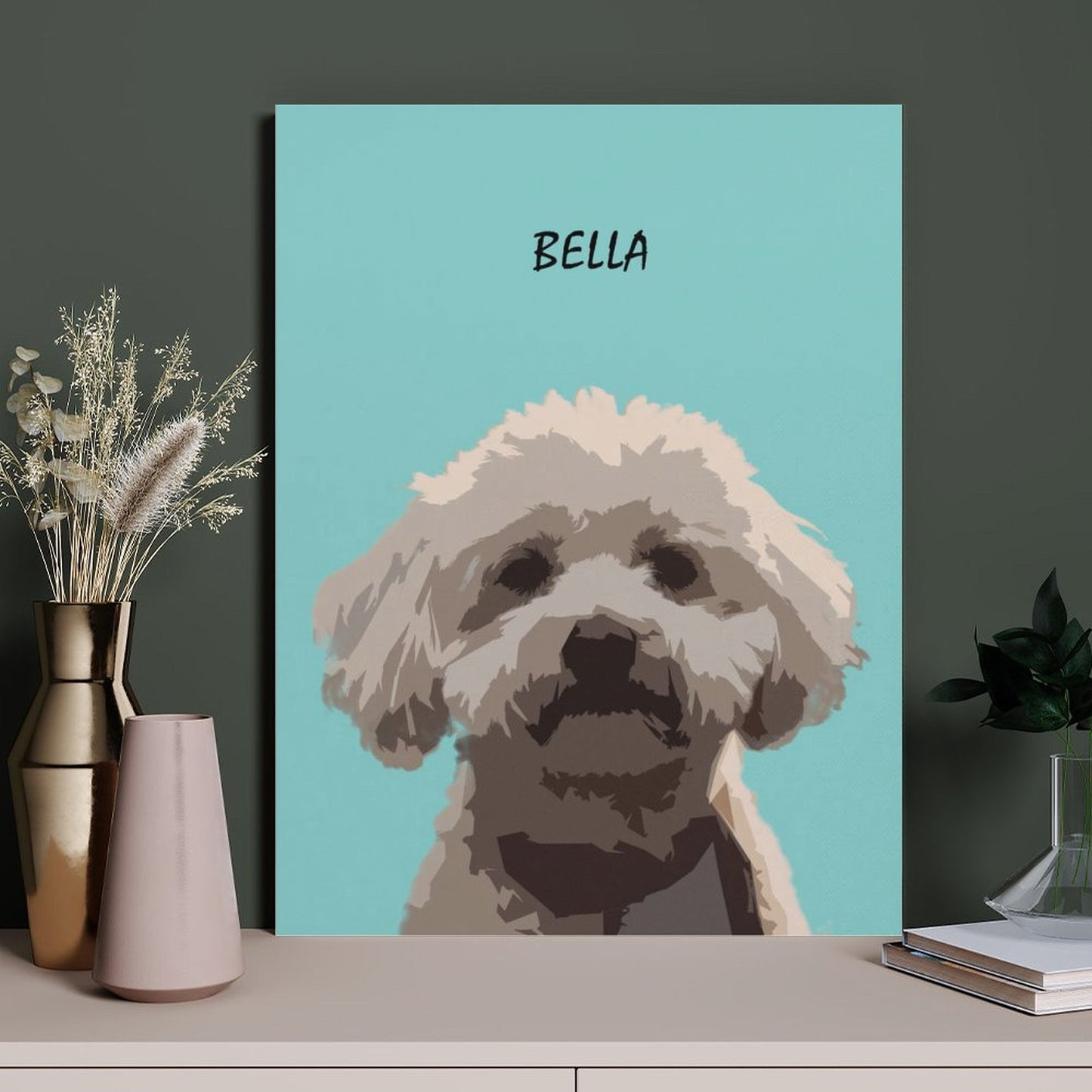 Custom Cartoon Style Modern Pet Portrait With Your Photo