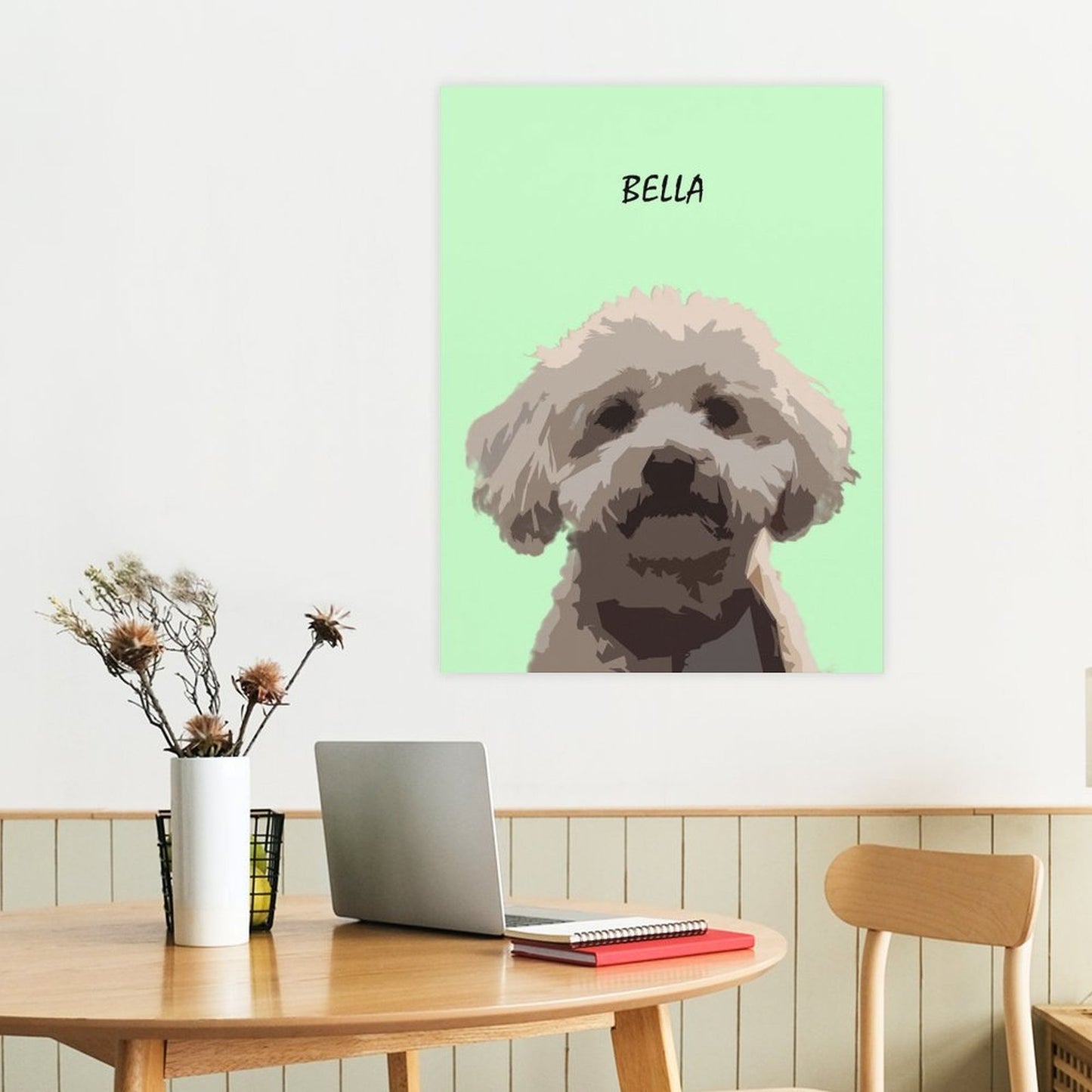 Custom Cartoon Style Modern Pet Portrait With Your Photo