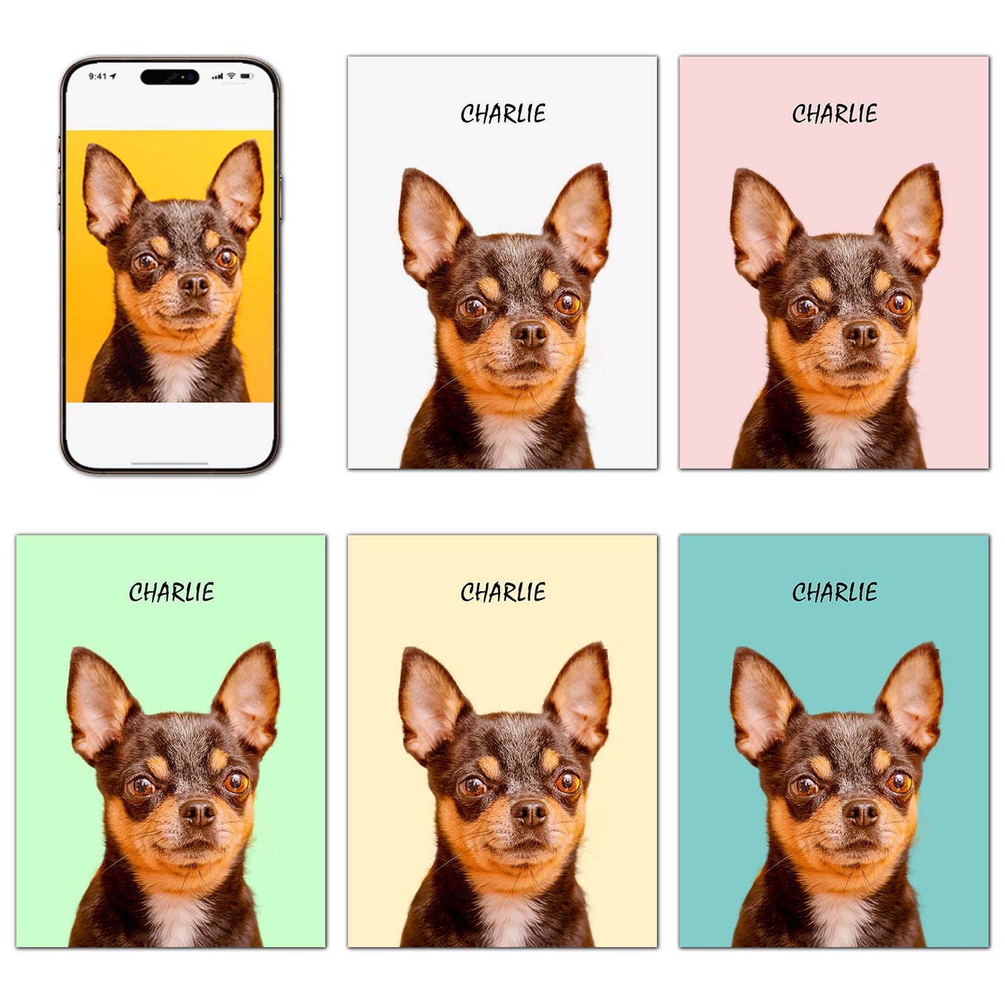 Custom Modern Pet Portrait With Your Photo