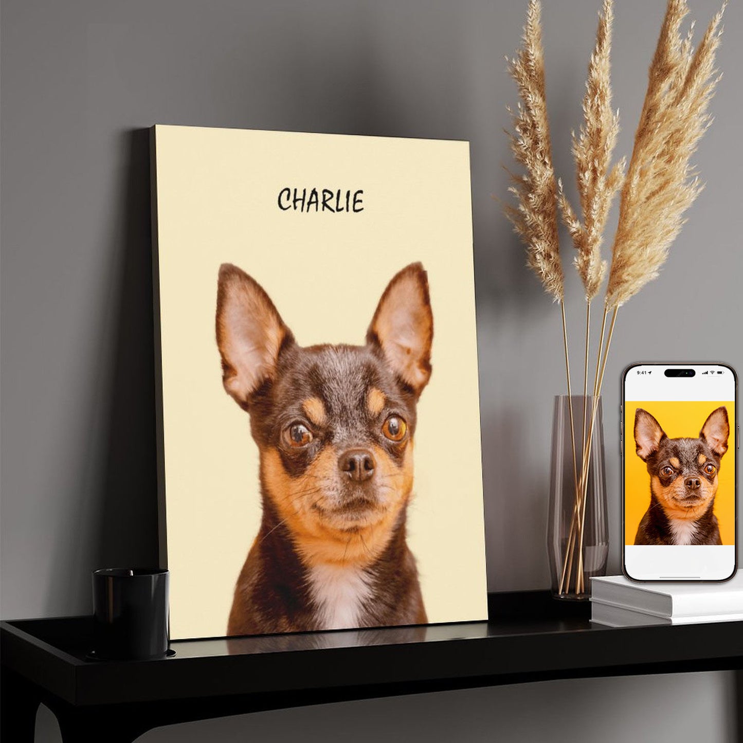 Custom Modern Pet Portrait With Your Photo