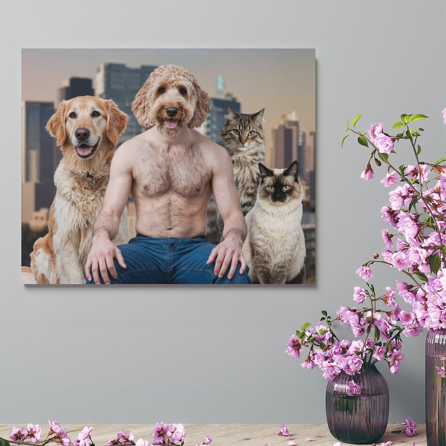 Family Members - Custom Pet Portrait With Your Photo