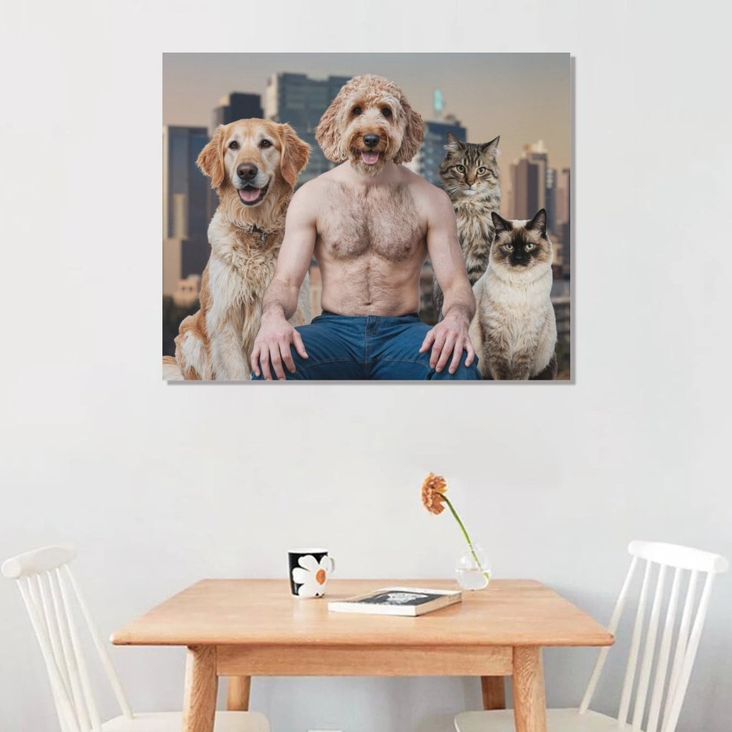 Family Members - Custom Pet Portrait With Your Photo