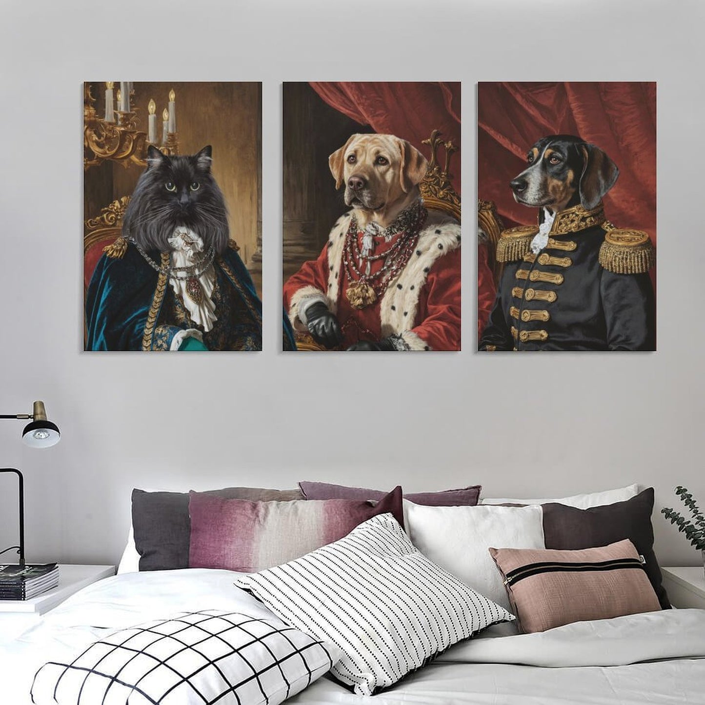 King & Queen & General - Custom Multi-Panel Pet Portrait With Your Photo