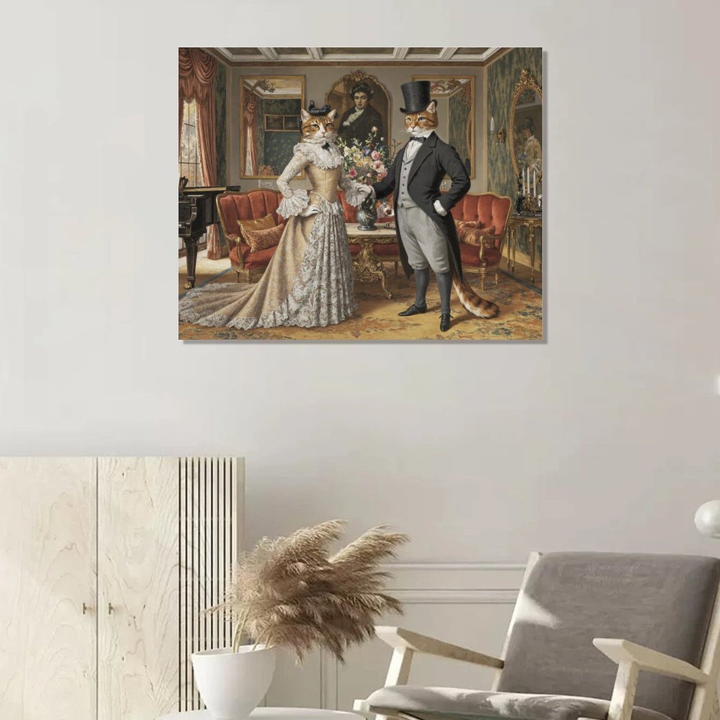 Lady and Gentleman - Custom Pet Portrait With Your Photo