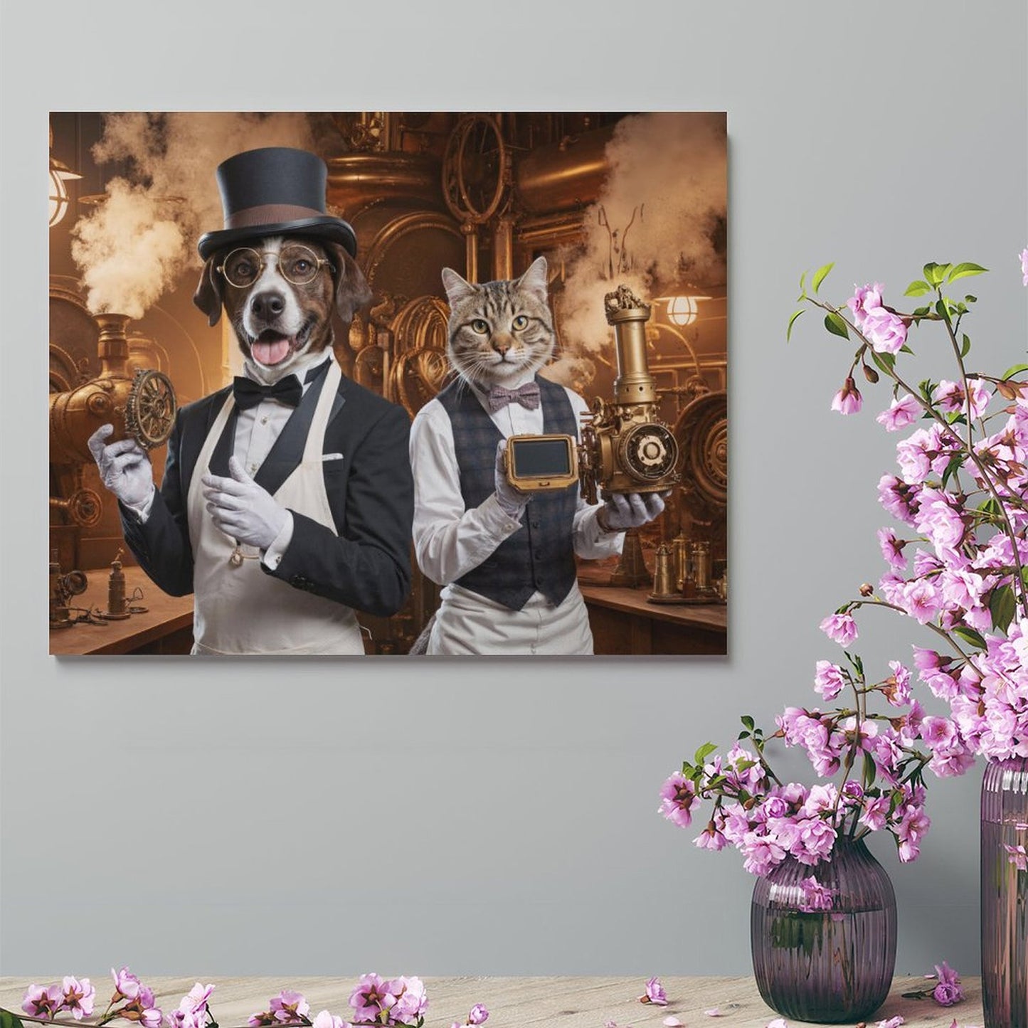 Two Inventors - Custom Pet Portrait With Your Photo