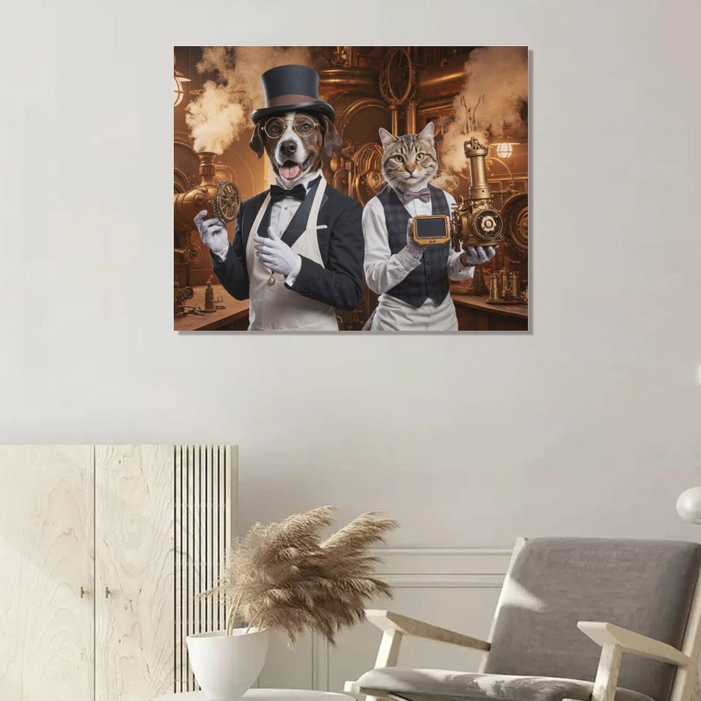 Two Inventors - Custom Pet Portrait With Your Photo