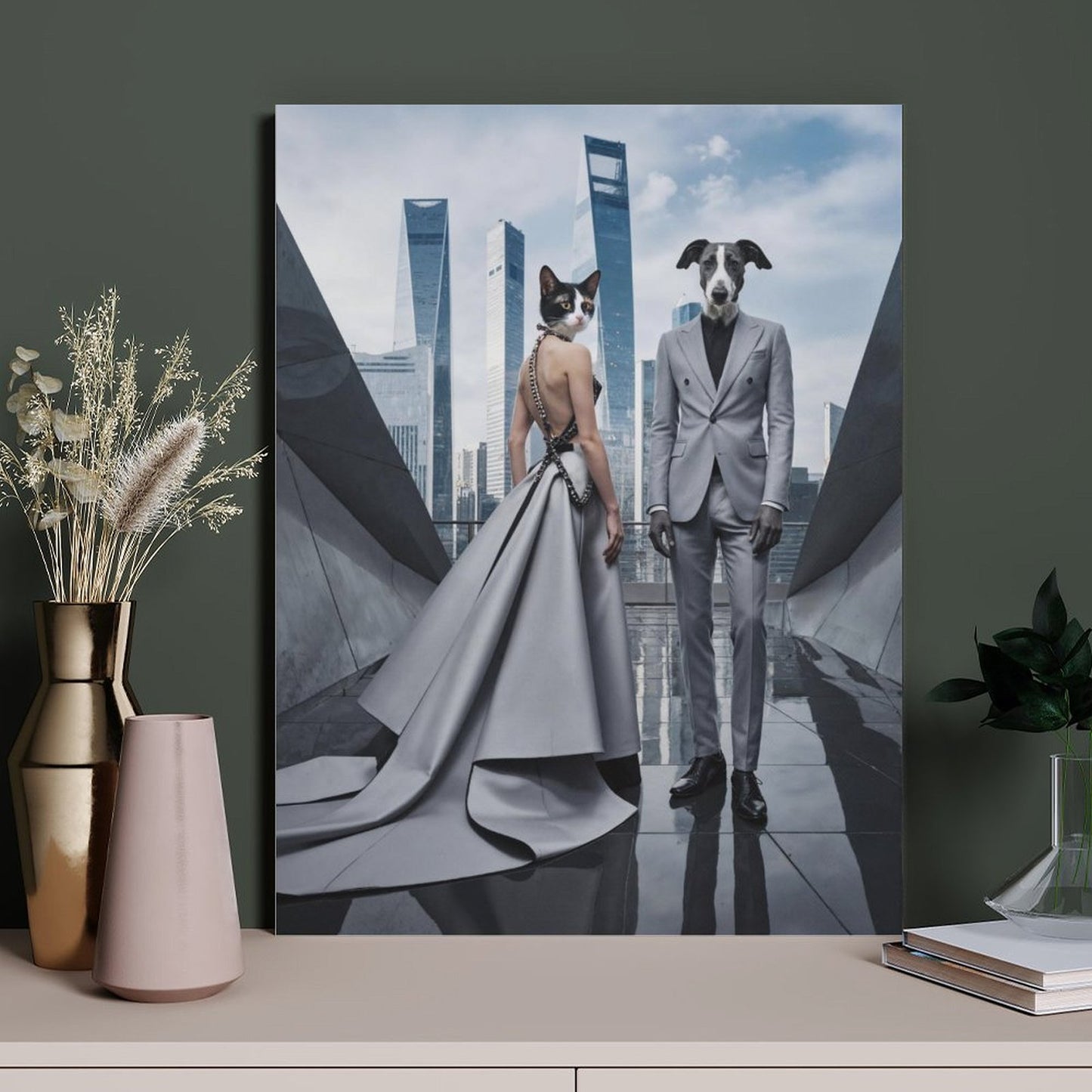 Urban Couple - Custom Pet Portrait With Your Photo