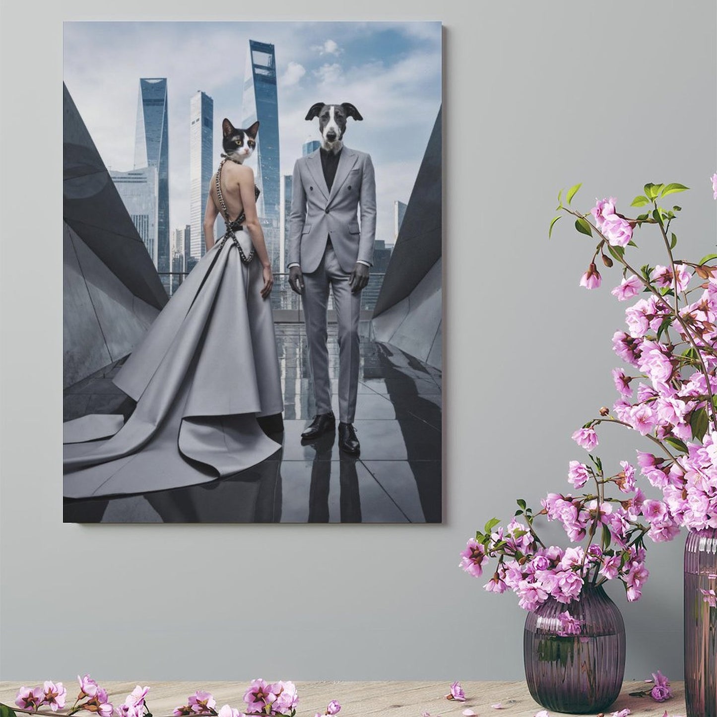 Urban Couple - Custom Pet Portrait With Your Photo