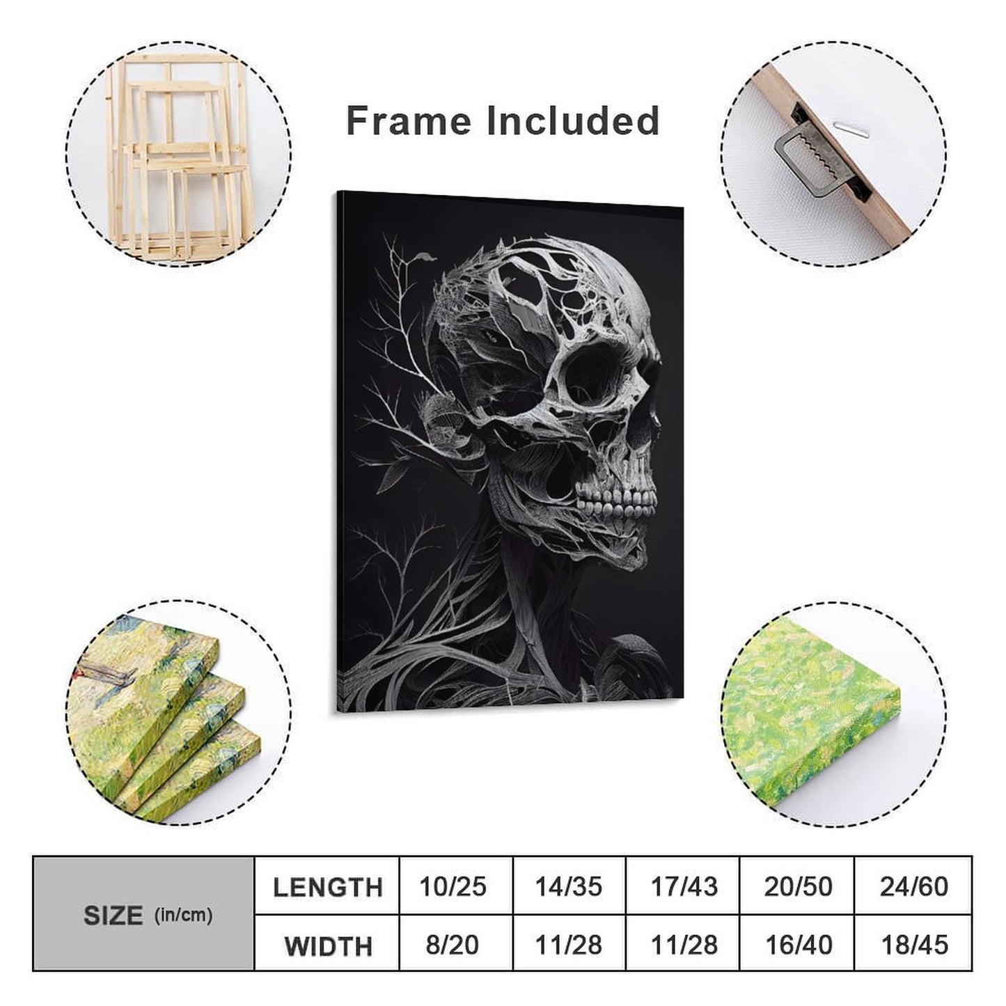 Abstract Skull Head Canvas Prints