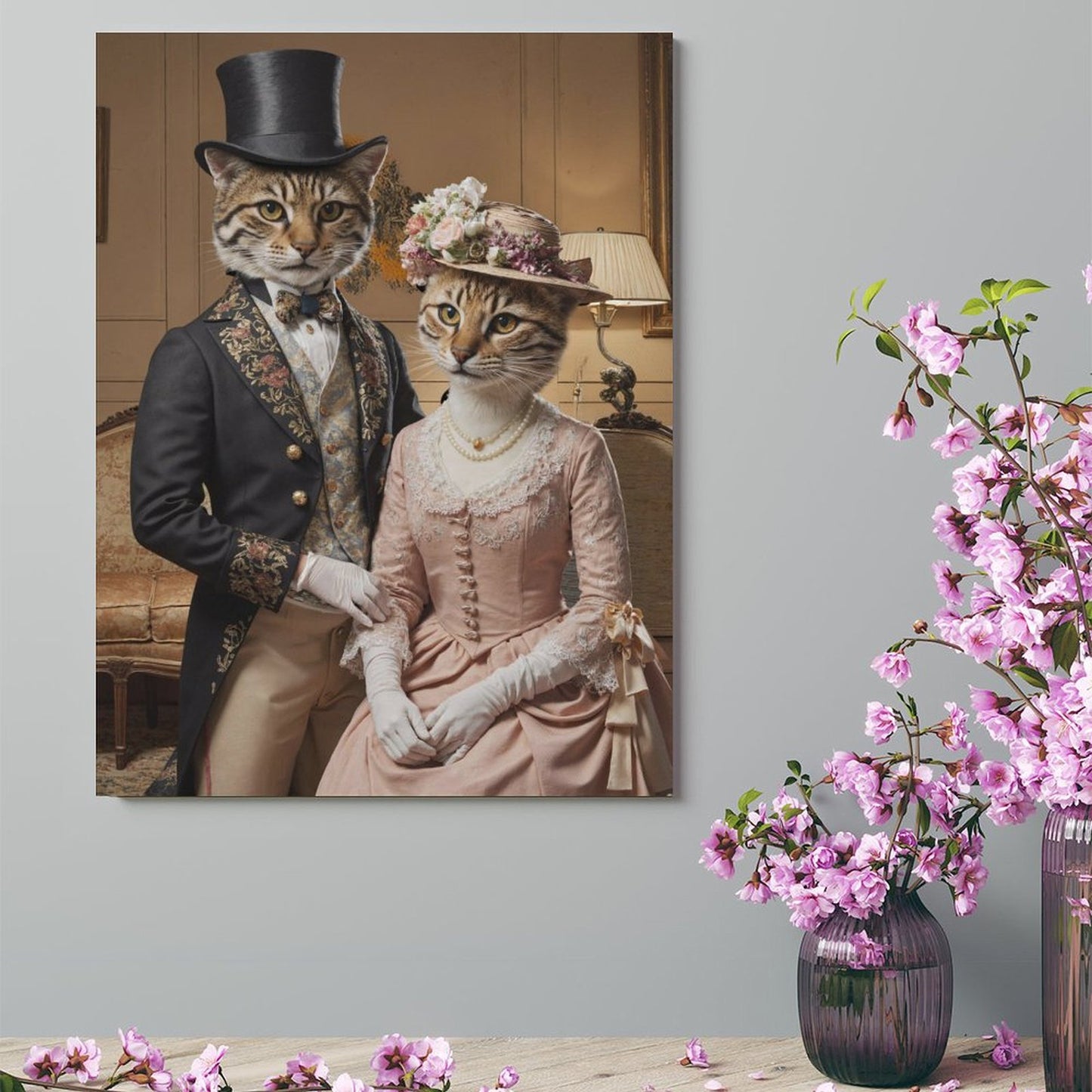 Aristocratic Couple - Custom Pet Portrait With Your Photo