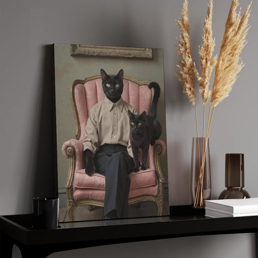 Cat & Owner - Custom Pet Portrait With Your Photo