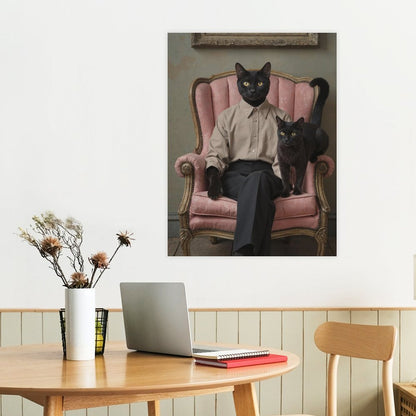 Cat & Owner - Custom Pet Portrait With Your Photo
