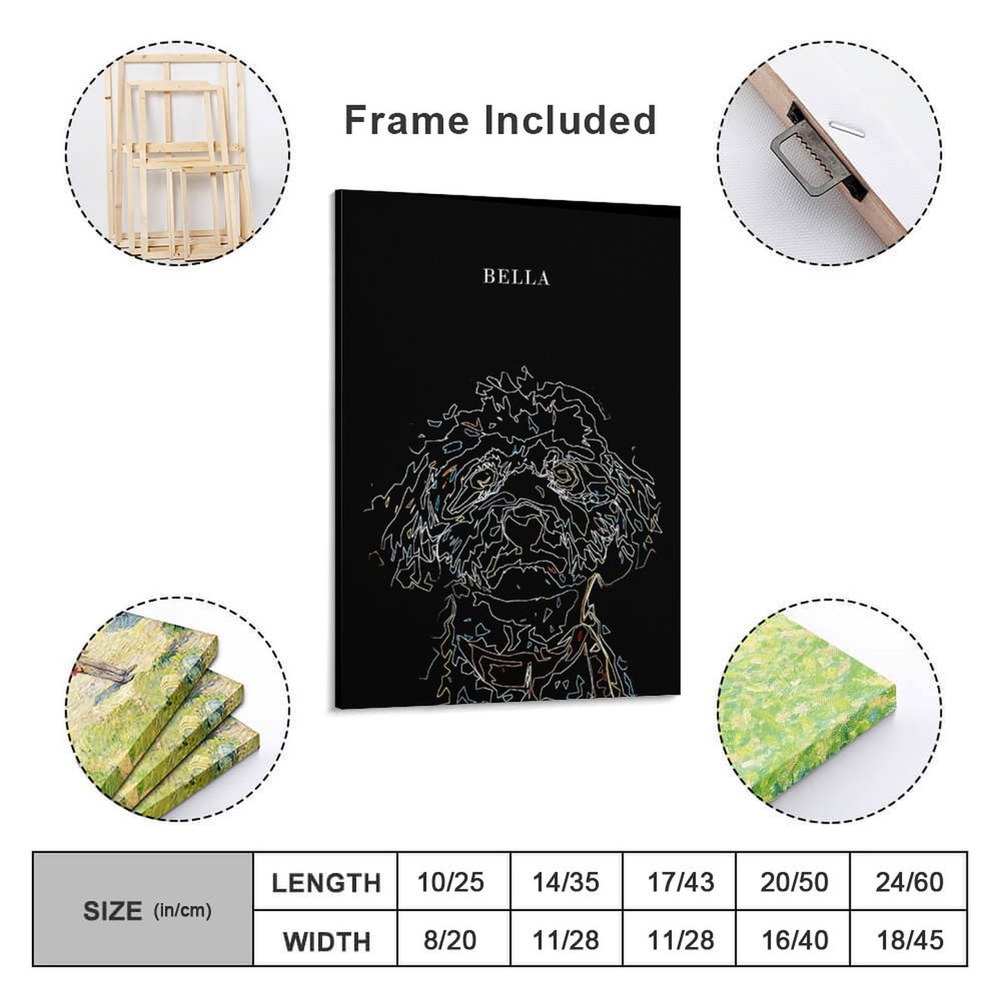 Custom Abstract Lines Pet Portrait With Your Photo