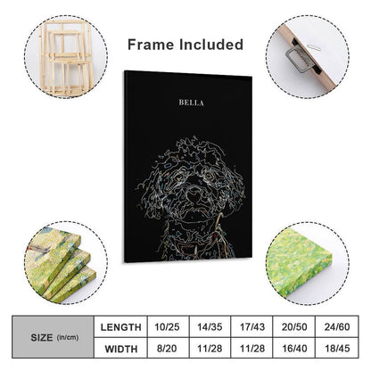 Custom Abstract Lines Pet Portrait With Your Photo