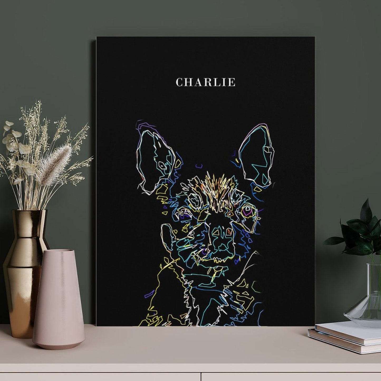 Custom Abstract Lines Pet Portrait With Your Photo