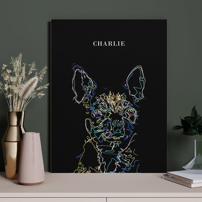 Custom Abstract Lines Pet Portrait With Your Photo