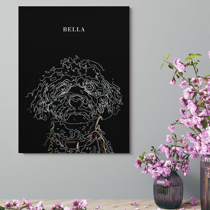 Custom Abstract Lines Pet Portrait With Your Photo