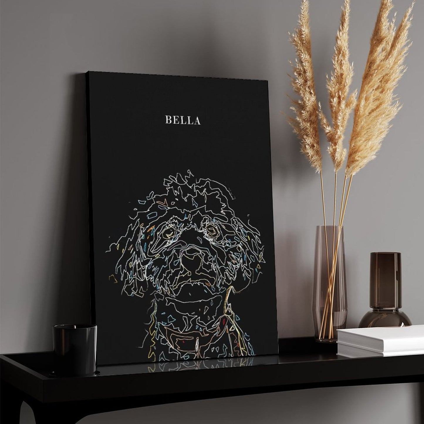 Custom Abstract Lines Pet Portrait With Your Photo