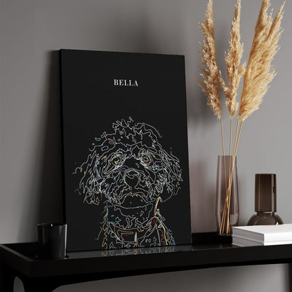 Custom Abstract Lines Pet Portrait With Your Photo