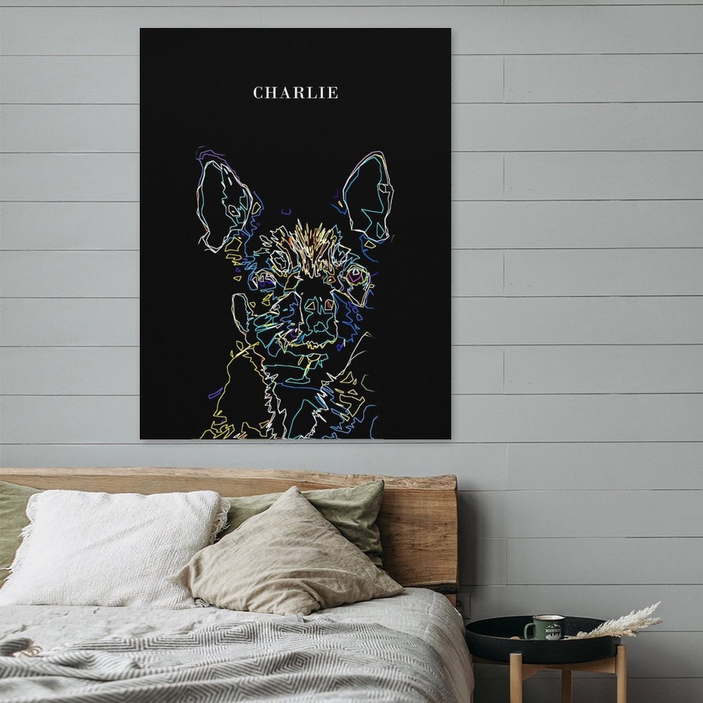 Custom Abstract Lines Pet Portrait With Your Photo