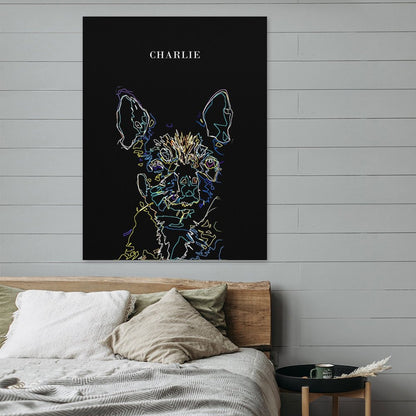 Custom Abstract Lines Pet Portrait With Your Photo