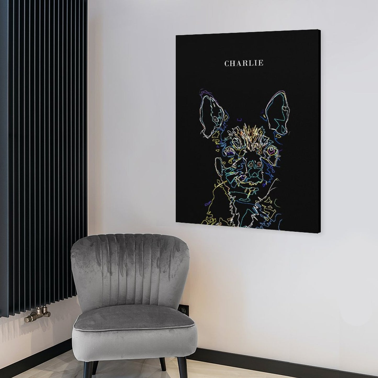 Custom Abstract Lines Pet Portrait With Your Photo