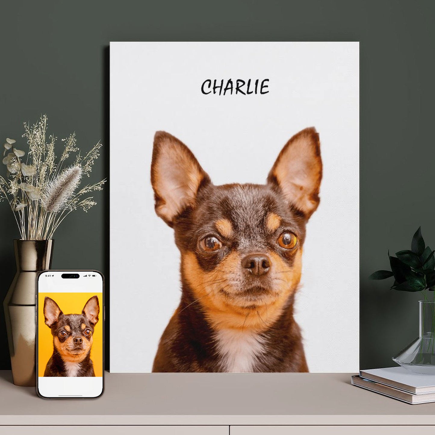 Custom Modern Pet Portrait With Your Photo