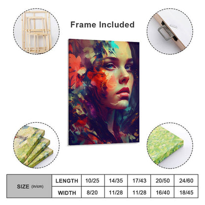 Abstract Colors And Beautiful Girl Canvas Prints