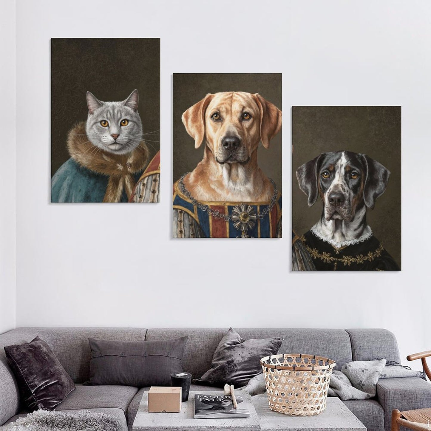 Duke & Earl & Marquis - Custom Multi-Panel Pet Portrait With Your Photo