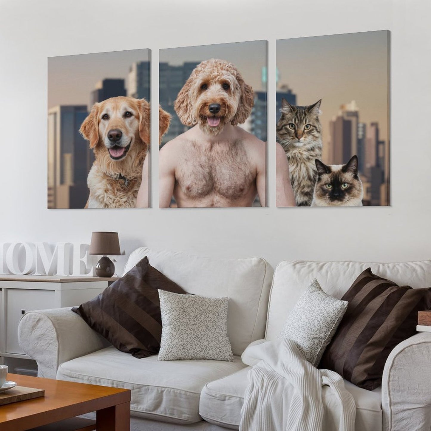 Family Members - Custom Multi-Panel Pet Portrait With Your Photo
