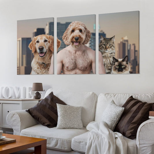 Family Members - Custom Multi-Panel Pet Portrait With Your Photo