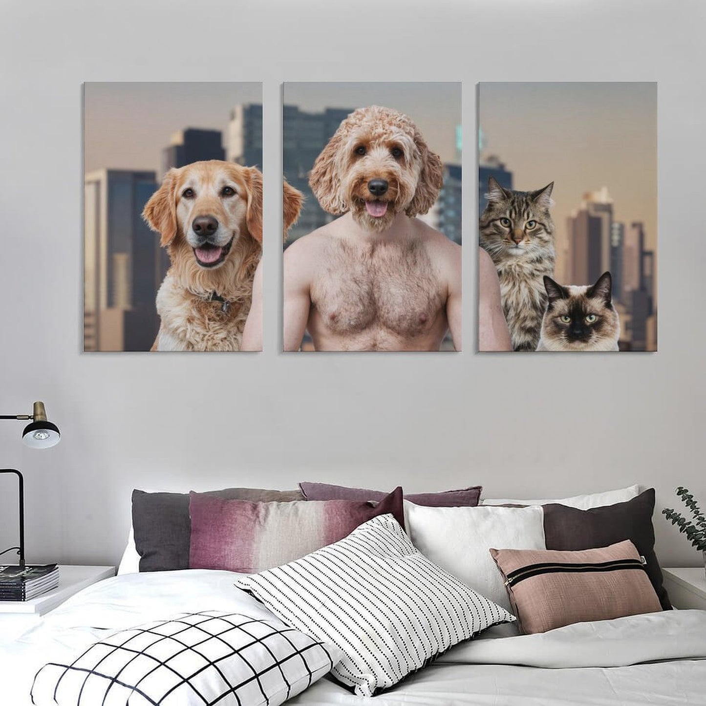 Family Members - Custom Multi-Panel Pet Portrait With Your Photo