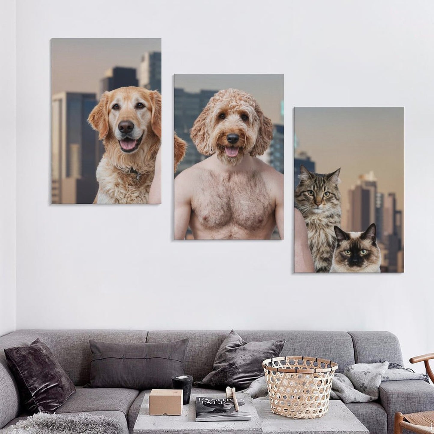 Family Members - Custom Multi-Panel Pet Portrait With Your Photo