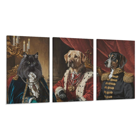 King & Queen & General - Custom Multi-Panel Pet Portrait With Your Photo