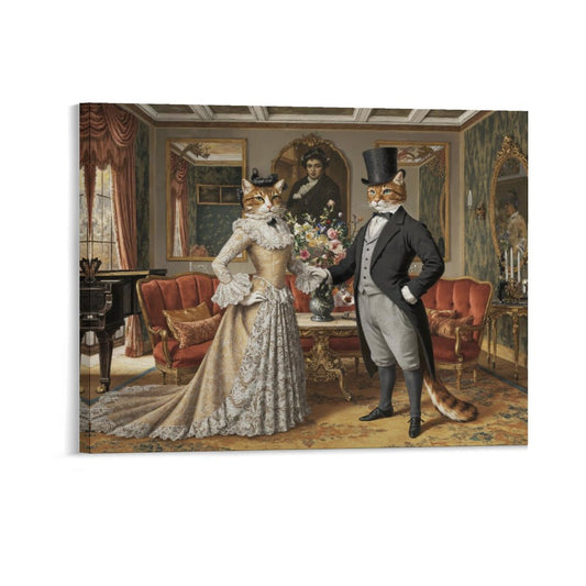 Lady and Gentleman - Custom Pet Portrait With Your Photo