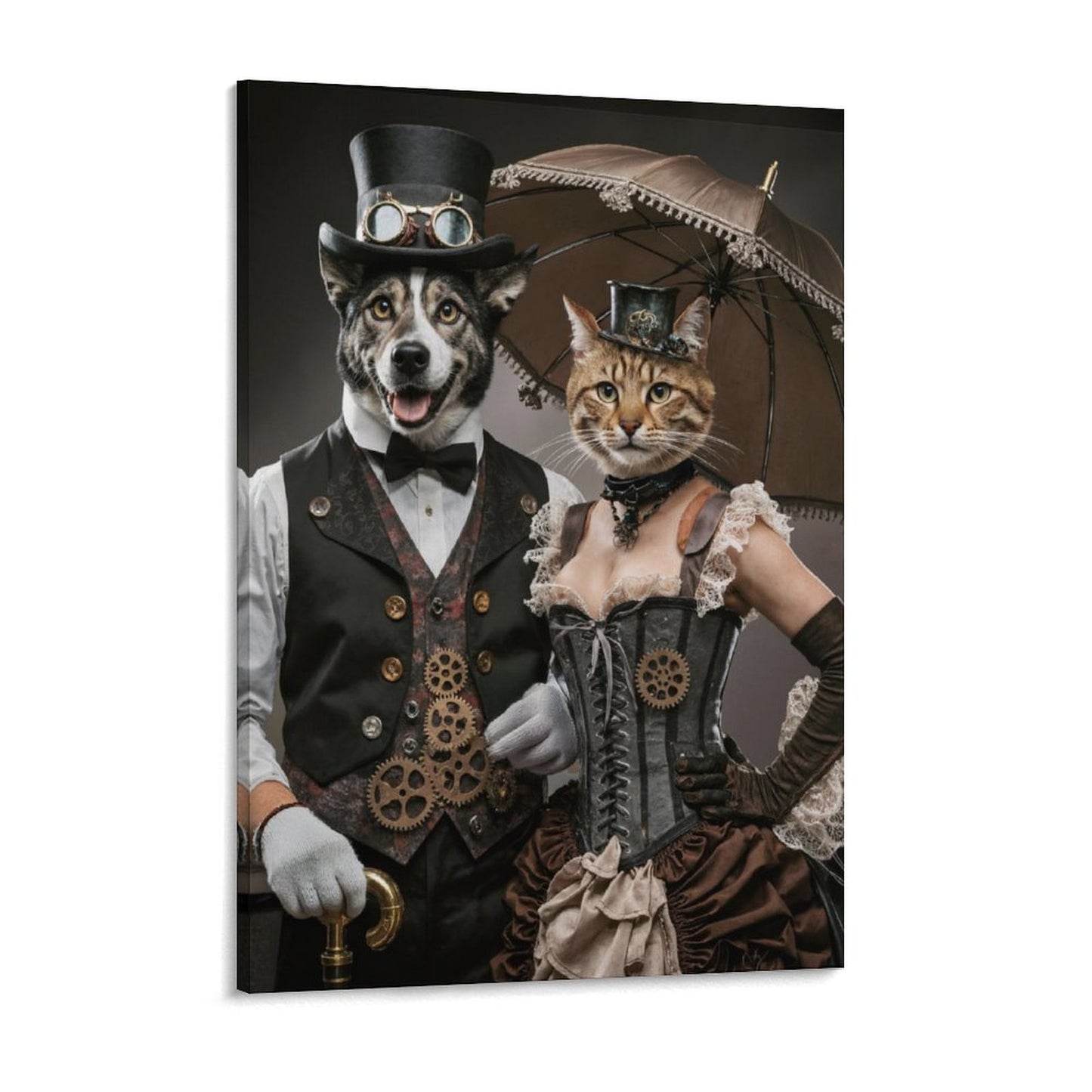 Steampunk Couple - Custom Pet Portrait With Your Photo