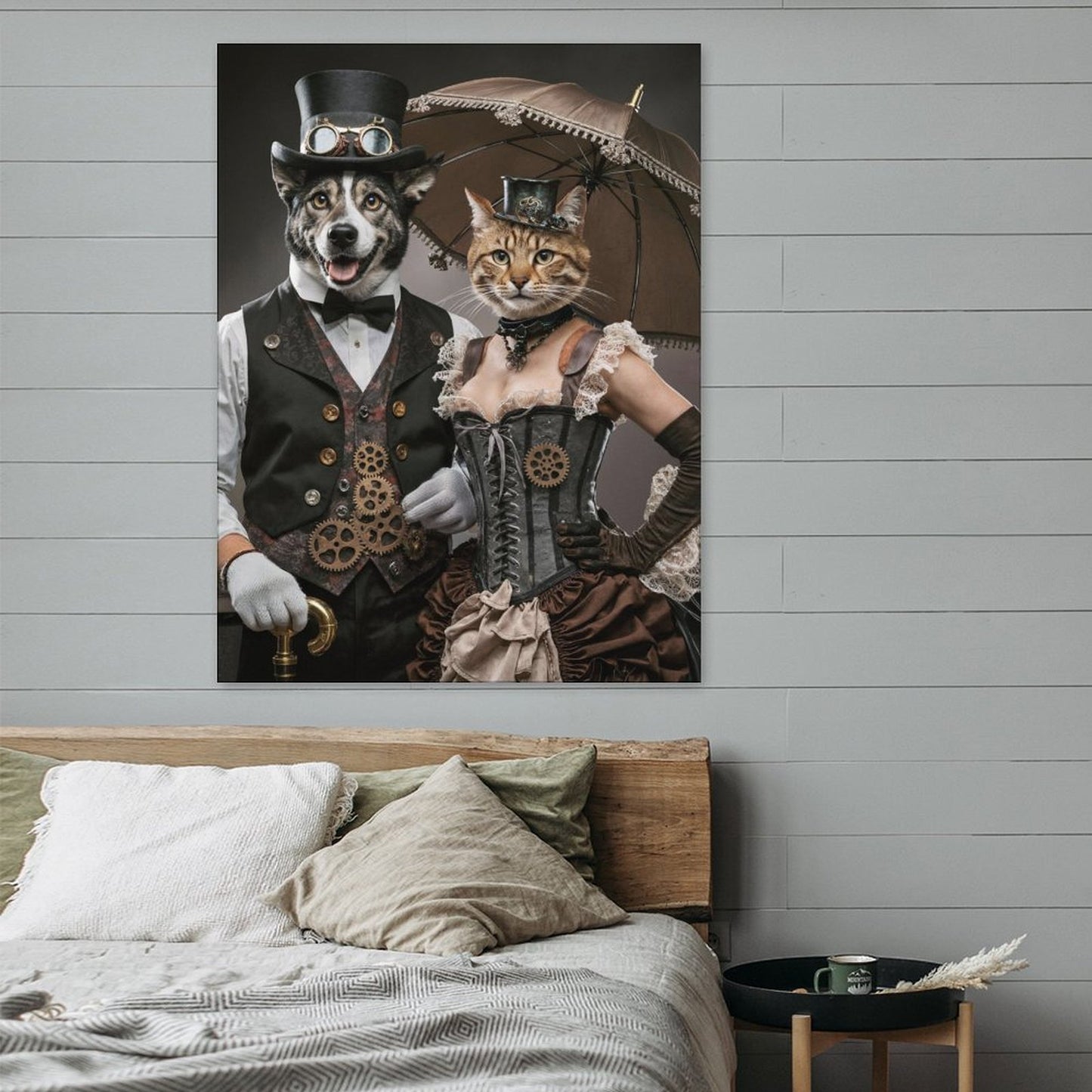 Steampunk Couple - Custom Pet Portrait With Your Photo