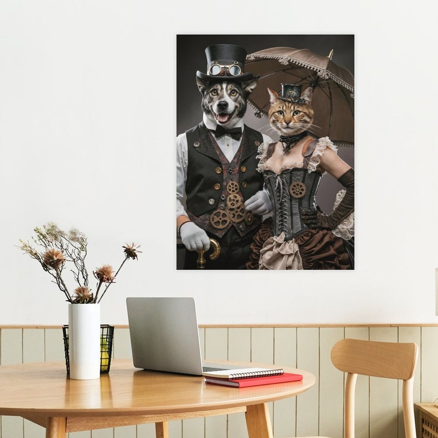Steampunk Couple - Custom Pet Portrait With Your Photo