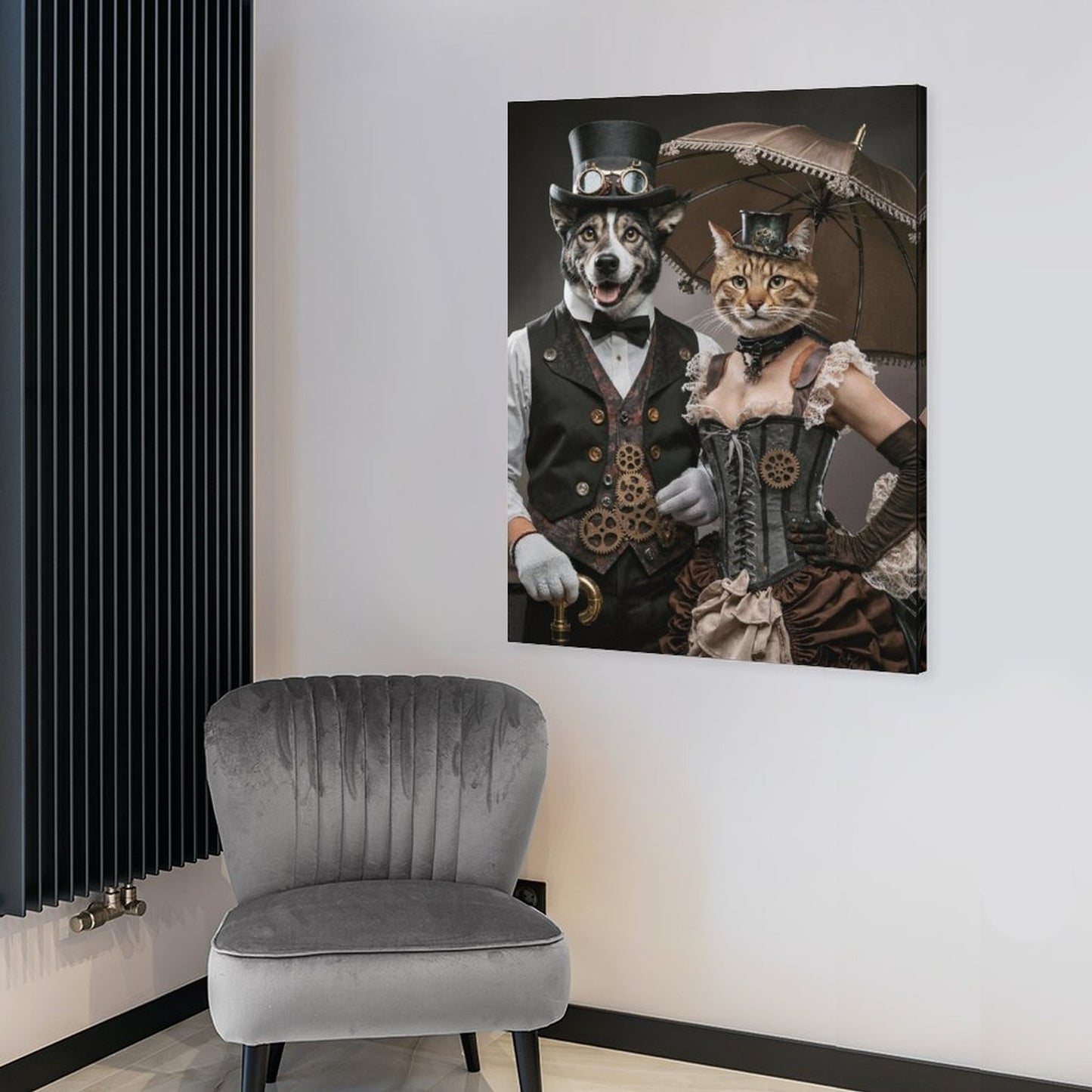Steampunk Couple - Custom Pet Portrait With Your Photo