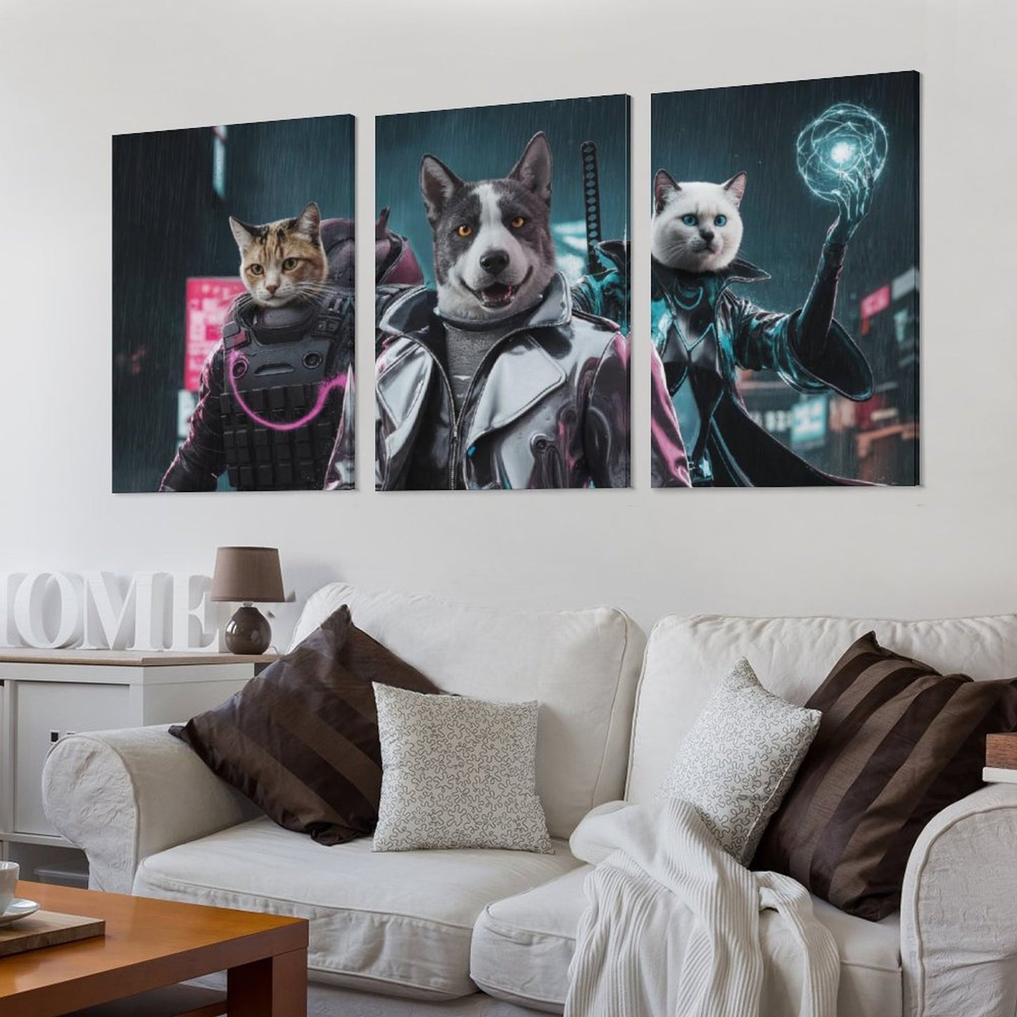 The Three Musketeers- Custom Multi-Panel Pet Portrait With Your Photo
