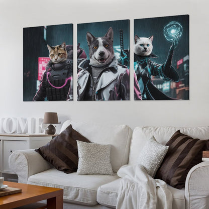 The Three Musketeers- Custom Multi-Panel Pet Portrait With Your Photo