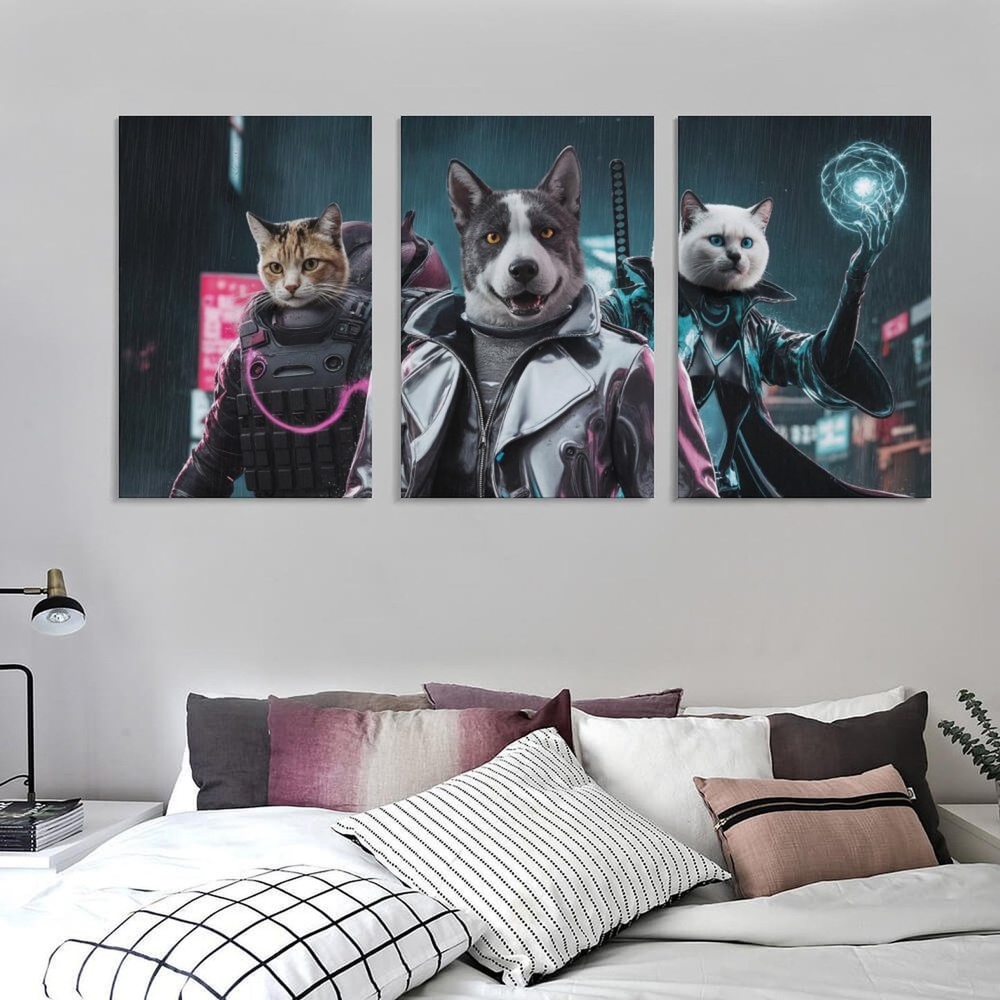 The Three Musketeers- Custom Multi-Panel Pet Portrait With Your Photo