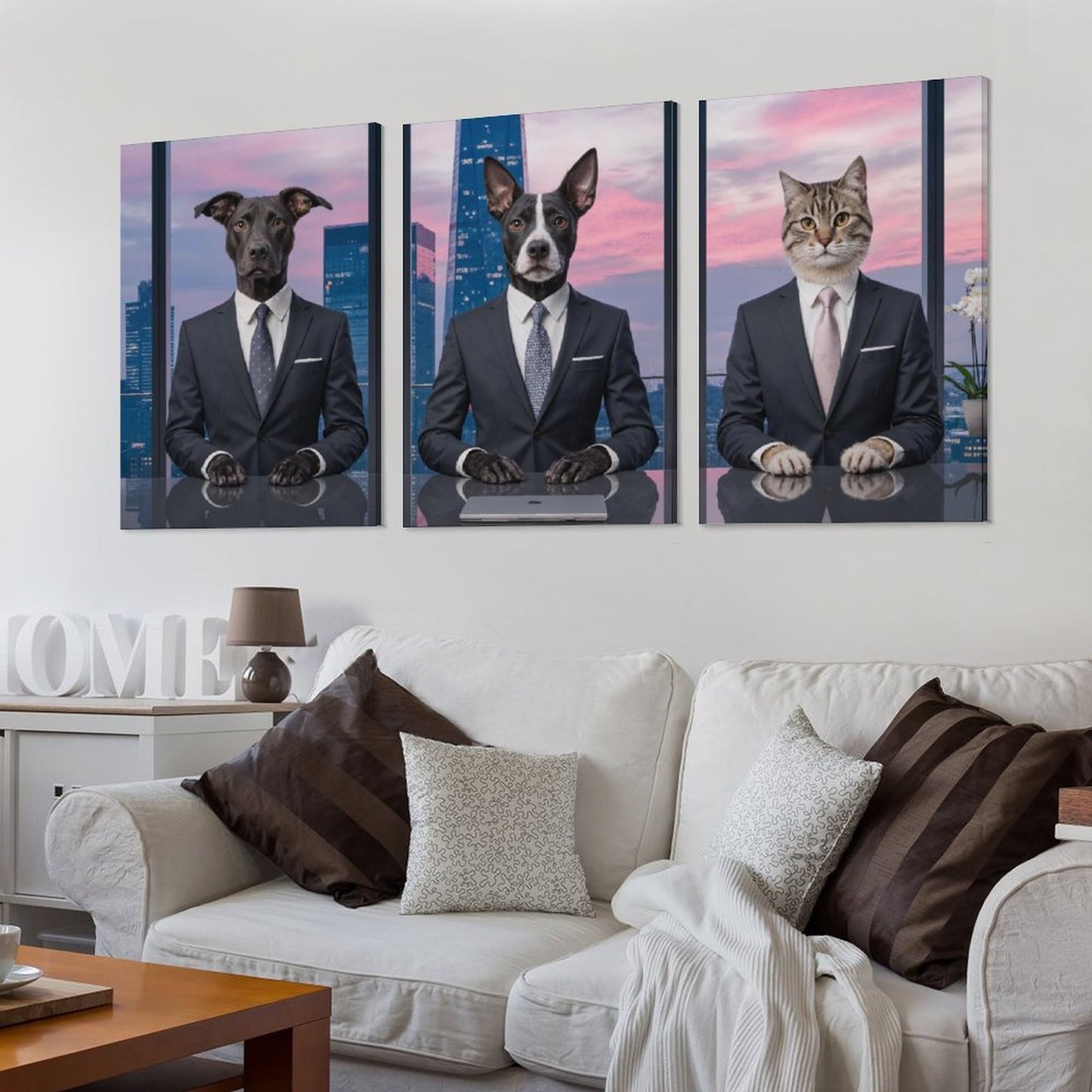 Three Interviewers - Custom Multi-Panel Pet Portrait With Your Photo