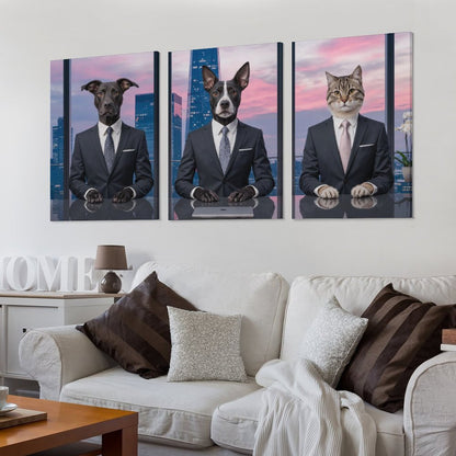 Three Interviewers - Custom Multi-Panel Pet Portrait With Your Photo