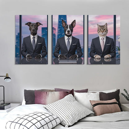 Three Interviewers - Custom Multi-Panel Pet Portrait With Your Photo