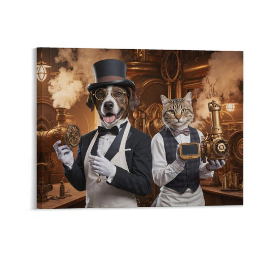 Two Inventors - Custom Pet Portrait With Your Photo
